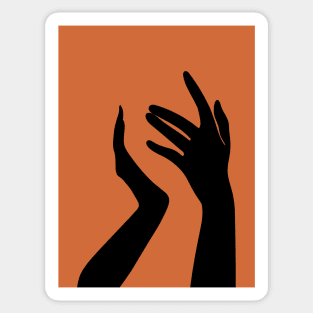 Woman's hands (black) Sticker